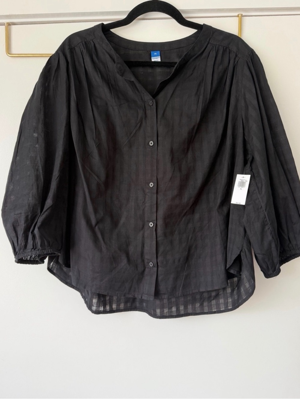 Old Navy Black Button-Up Lightweight Shirt